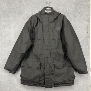 North Face Jacket Mens 2XL Black HyVent Hooded Goose Down Parka Winter Coat